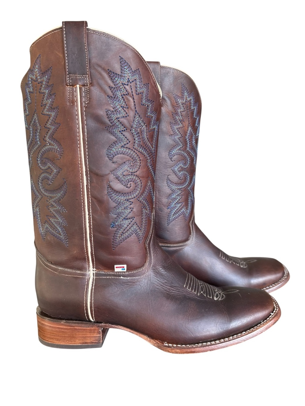 Rockin Leather Men's Brown Square Toe Cowboy Western Boots NWOB Size 13D